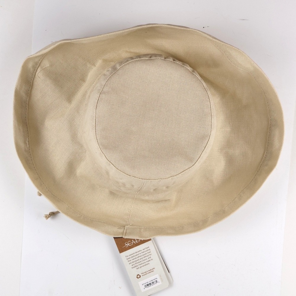 SCALA Sun Hat Big Brim UPF 50+ Sun Protection Beige Solid One Size NWT